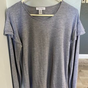 Women’s Calvin Klein long sleeve sweater with shoulder ruffles